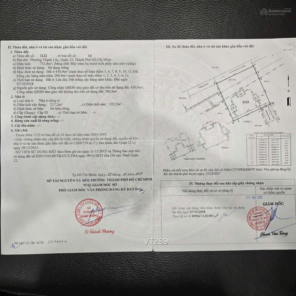 Bán gấp biệt thự sân vườn thạnh lộc 37, an phú đông (quận 12 cũ), hồ chí minh