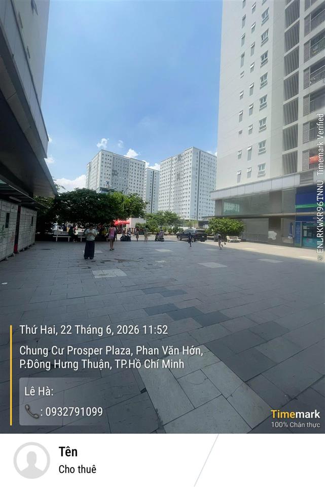 Cho thuê cc prosper plaza, 7,5 triệu/th, 65m2, 2pn, 2wc, p. tân thới nhất, q12, hcm