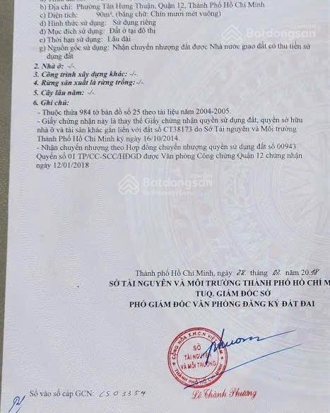 Bán đất khu dân cư an sương phường đông hưng thuận diện tích 4,5 x 20 giá 7,9 tỷ đường 10m nhựa