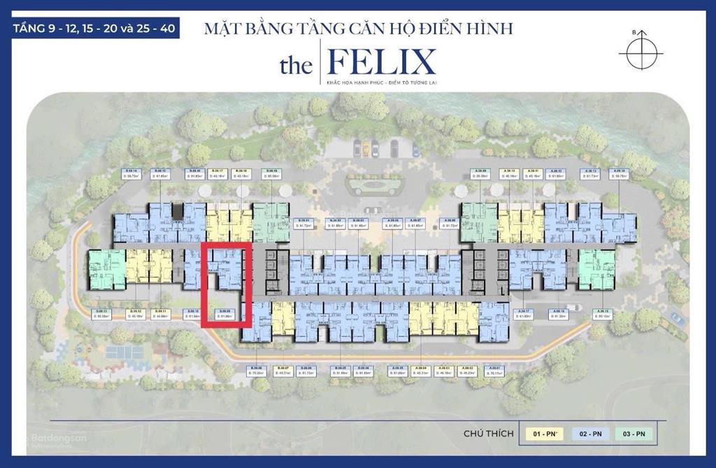 Căn hiếm the felix 2pn2wc chỉ 2.33 tỷ. vay nhẹ, ân hạn dài  giá tốt nhất hiện tại