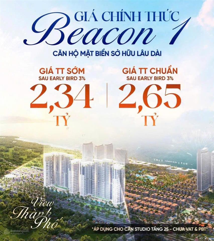 Căn hộ studio view biển beacon tower  blanca city vũng tàu  sở hữu lâu dài