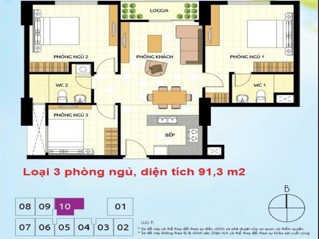 Bán nhanh căn hộ 3 phòng ngủ chung cư parcspring