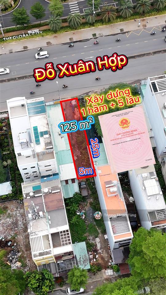 Bán đất mặt tiền đỗ xuân hợp, đối diện global city. giá 300tr/m2