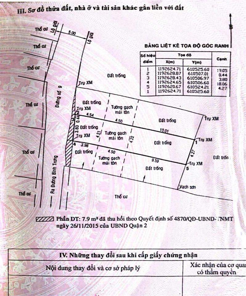 Chính chủ gửi bán lô đất hẻm ba gác đường bình trưng phường bình trưng tây q2 cũ tp hcm