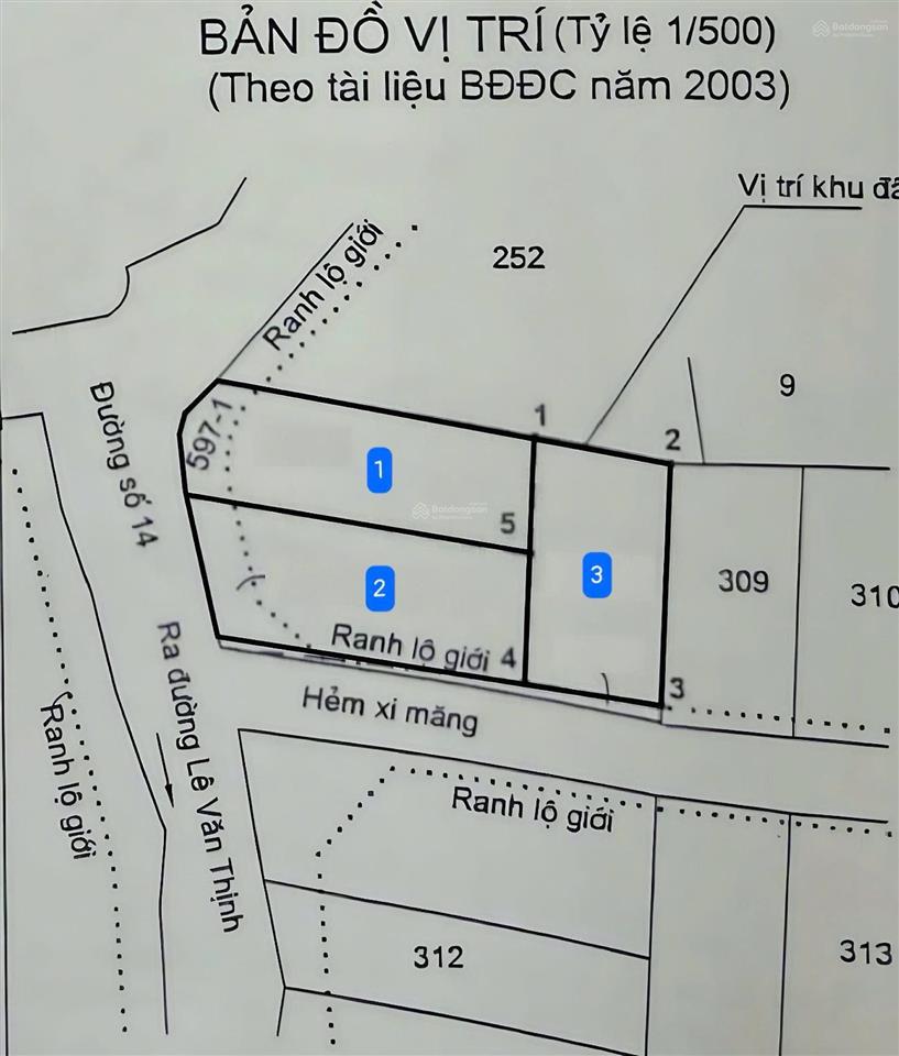 Chính chủ gửi bán 3 lô đất mt đường 14, phường bình trưng tây, q2 cũ