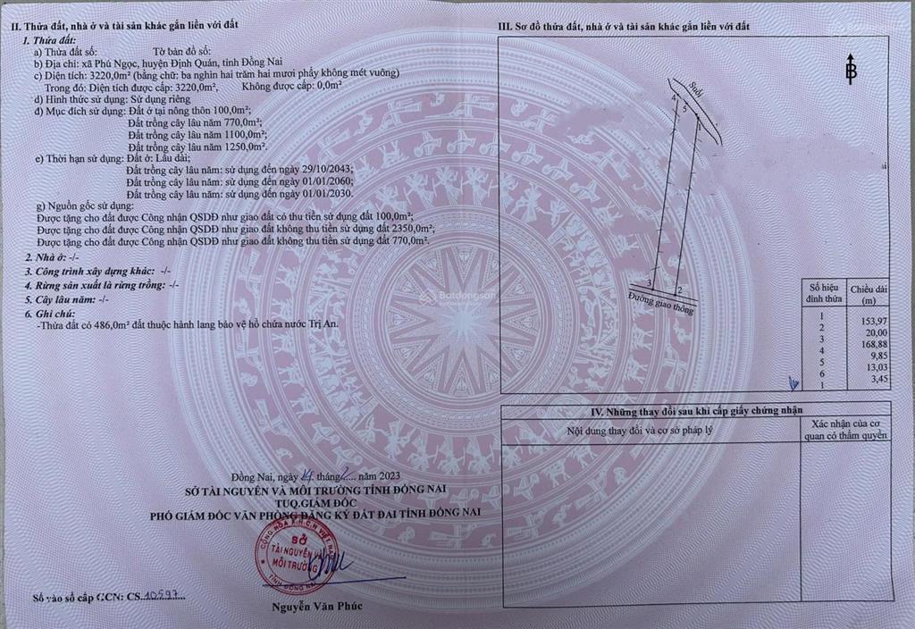 Đất biệt thự vườn gần quốc lộ 20, 3220m2 (20mx168m) có sẵn 100m2 thổ cư suối bao quanh chỉ 1tỷ5