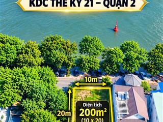 Chính chủ cần bán gấp đất 188m27 lê hữu kiều, lô góc 2 mt view sông giồng ông tố q2, giá giảm sâu