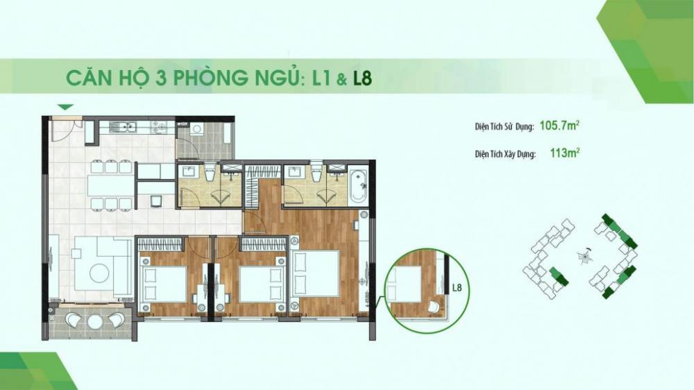 Cho thuê căn hộ sadora, 3 phòng ngủ, 113m2, giá 28 triệu/tháng