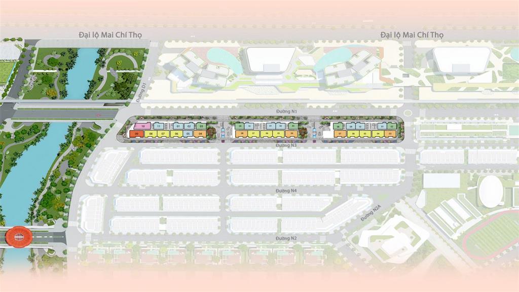 Shophouse sarina, 264m2, 1 trệt, 2 tầng, giá bán 63 tỷ