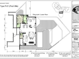 Pool villa triệu đô dự án đảo kim cương, tổng diện tích 757m2 2 tầng 4pn lớn
