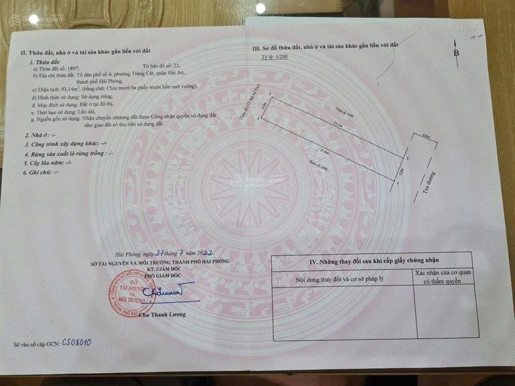 Siêu phẩm mặt đường nhà mạc tràng cát 93,14m2 giá 35tr