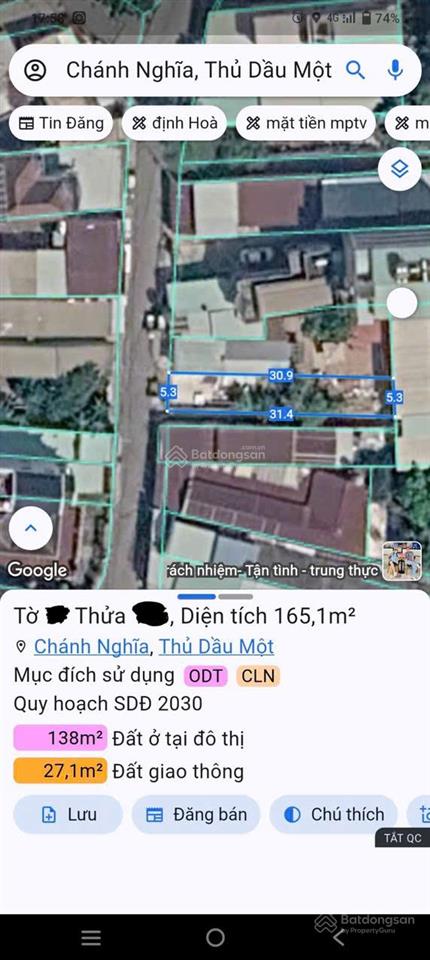 Bán đất chánh nghĩa, thủ dầu một  ngang 5,3m, giá 4,8 tỷ