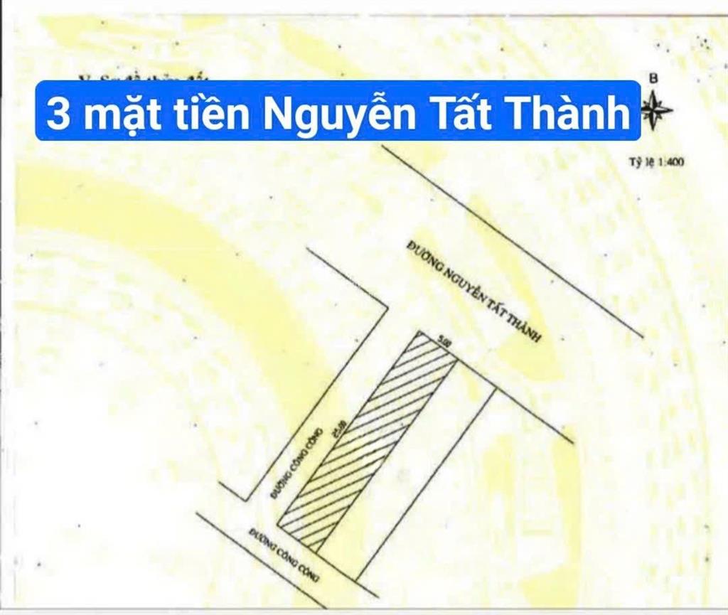 Hàng hiếm , 3 mặt tiền đường nguyễn tất thành . view biển , xây cao tầng diện tích 125m2