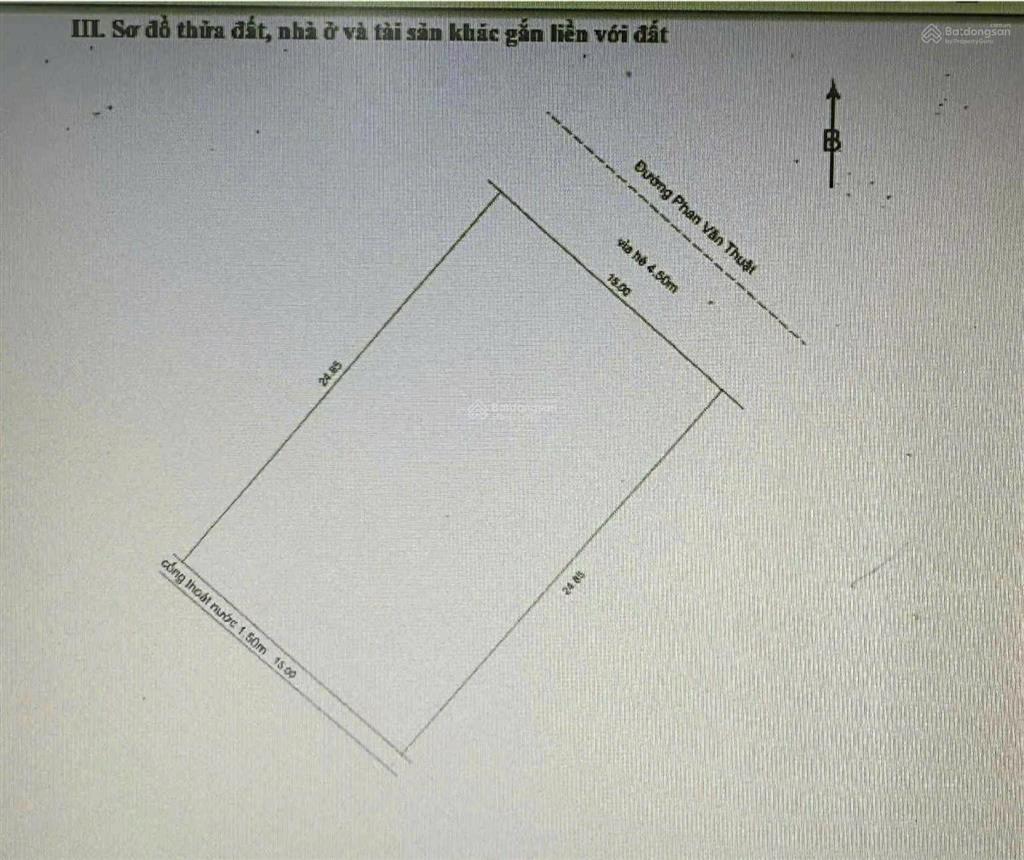 Đất mặt tiền đường phan văn thuật , song song biển nguyễn tất thành. dt 373m2 ngang 15m .