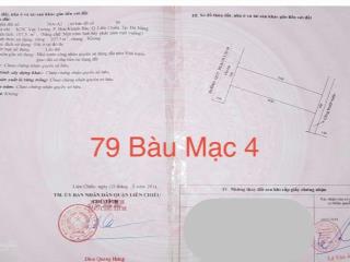 Đất mặt tiền đường 5m5 bàu mạc 4 , xây nhà số 79.
dt 107,5m ngang 5m. hướng tây bắc. sạch đẹp,