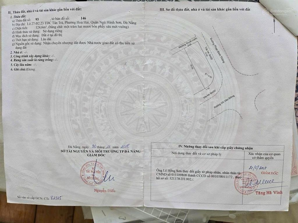 Lô góc võ văn đồng và phan đình thông, dt 125m2 ngang 6m5, sát bãi tắm tân trà, giá bán 11tỷ790