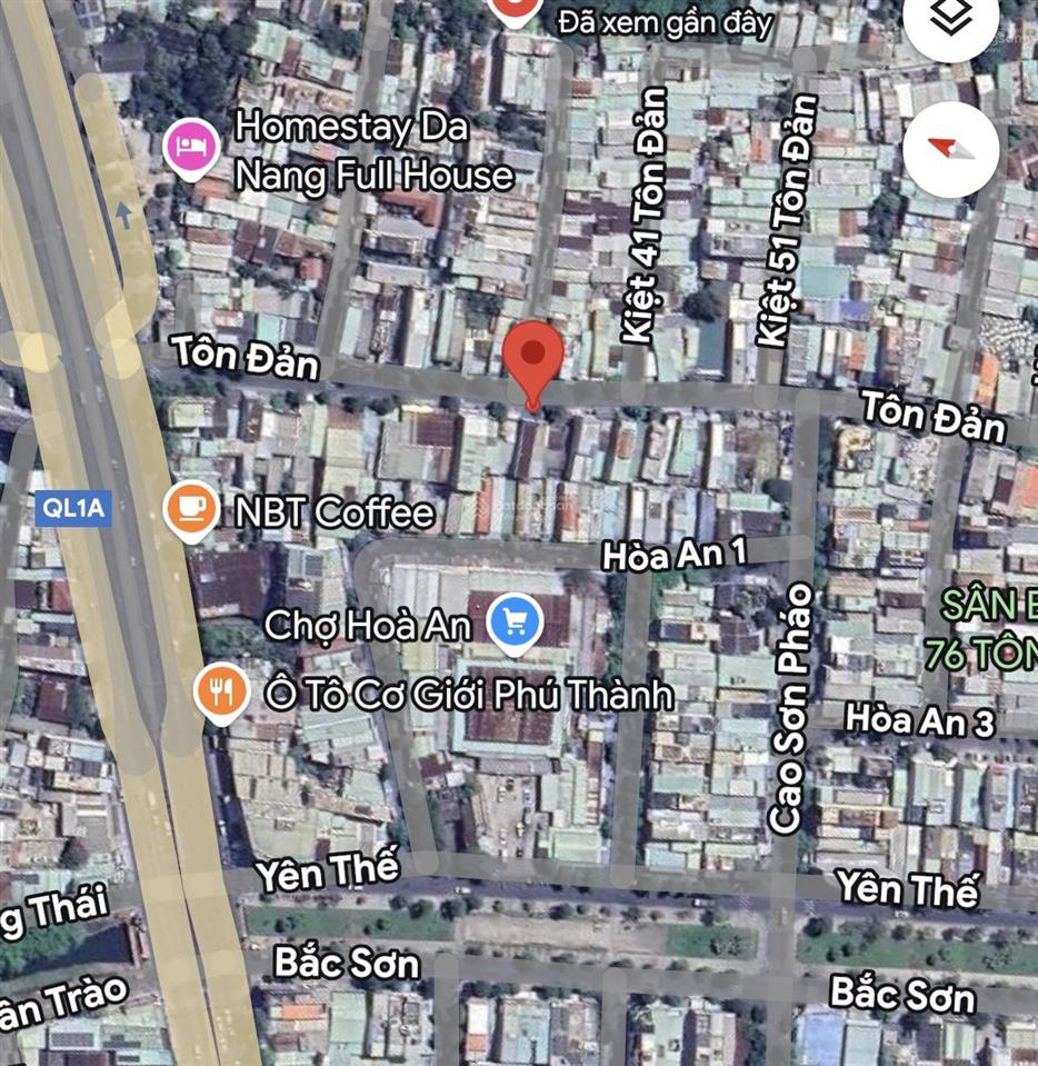 Đất mặt tiền tôn đản . hoà an
 diện tích đất 75 m2 . ngang 5m  khu đông dân cư, dân trí cao,