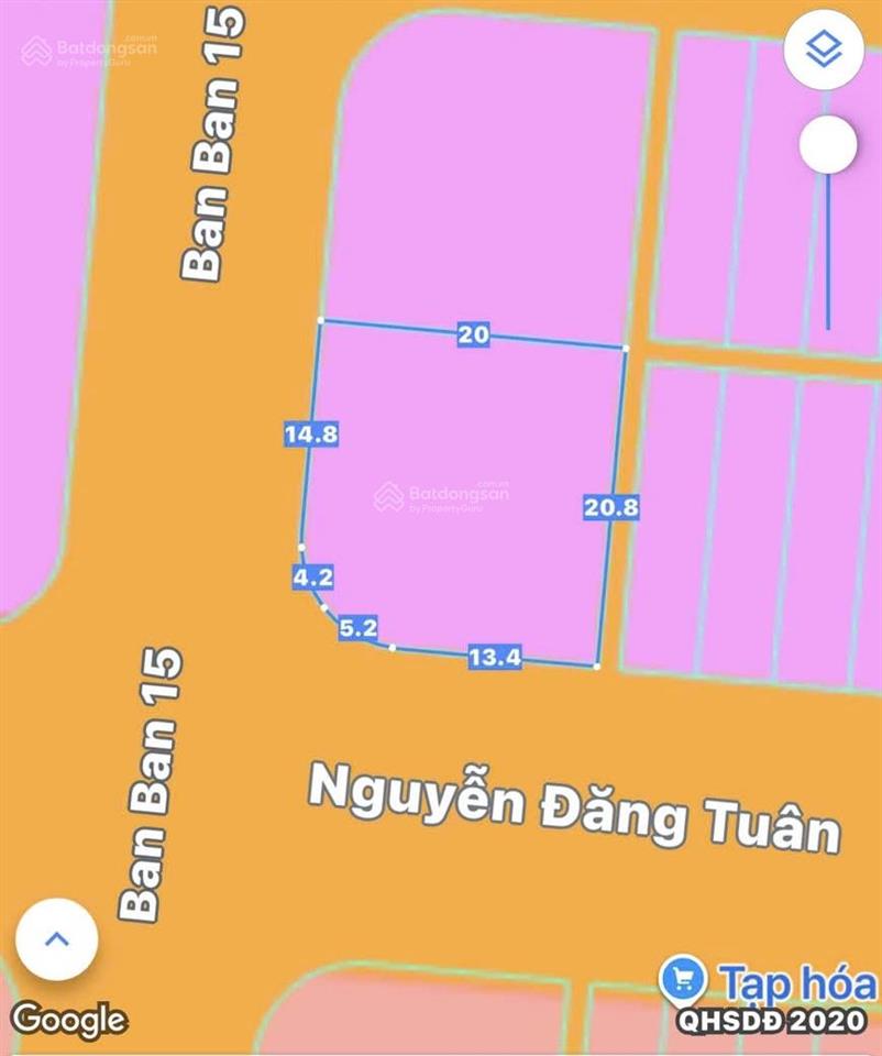 Góc 2mt đường 10m5 nguyễn đăng tuân & bán bán 15. ngũ hành sơn  dt 402m2 ngang 20m