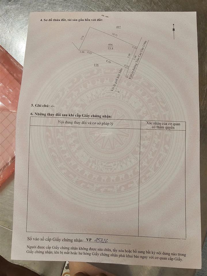 Đất kiệt trần cao vân , gần biển nguyễn tất thành . dt  54m2 ngang 5m . hướng đông nam ,