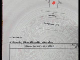 Đất mặt tiền đường 7m5 trương quyền. gần chợ mân thái, sơn trà  dt 66m² ngang 5m