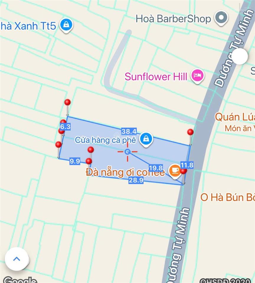Đất kiệt nguyễn công trứ nối dài dương tự minh, kiệt to 6m. diện tích 531m² ngang 12m