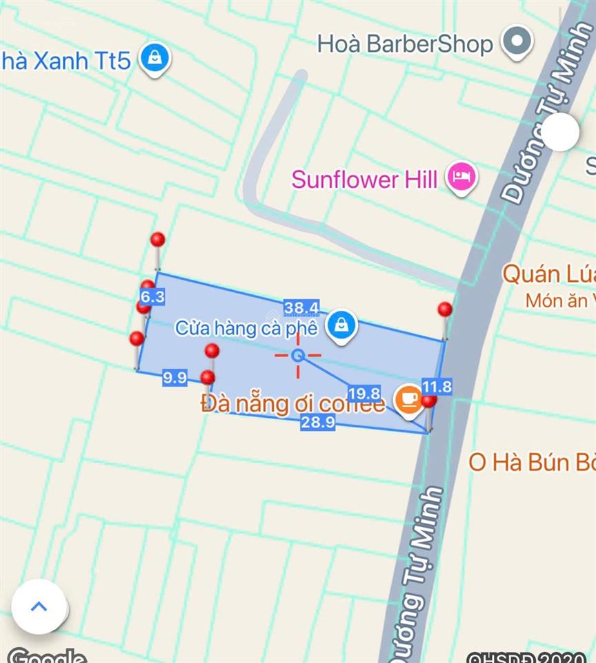 Đất kiệt nguyễn công trứ nối dài dương tự minh, kiệt to 6m. diện tích 531m² ngang 12m