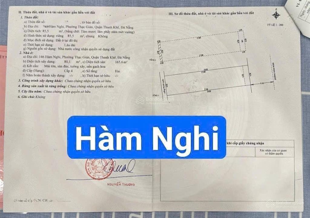 Nhà 2 tầng mặt tiền hàm nghi, gần nguyễn văn linh. s= 86m2 giá 22 tỷ