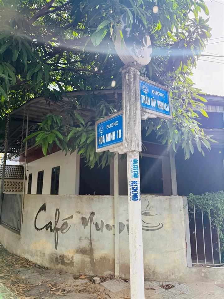 Nhà cấp 4 góc 2 mặt tiền đường trần quý khoách và hoà minh 18. dt 173m2 ngang 9m9, gả nhanh 11,xtỷ