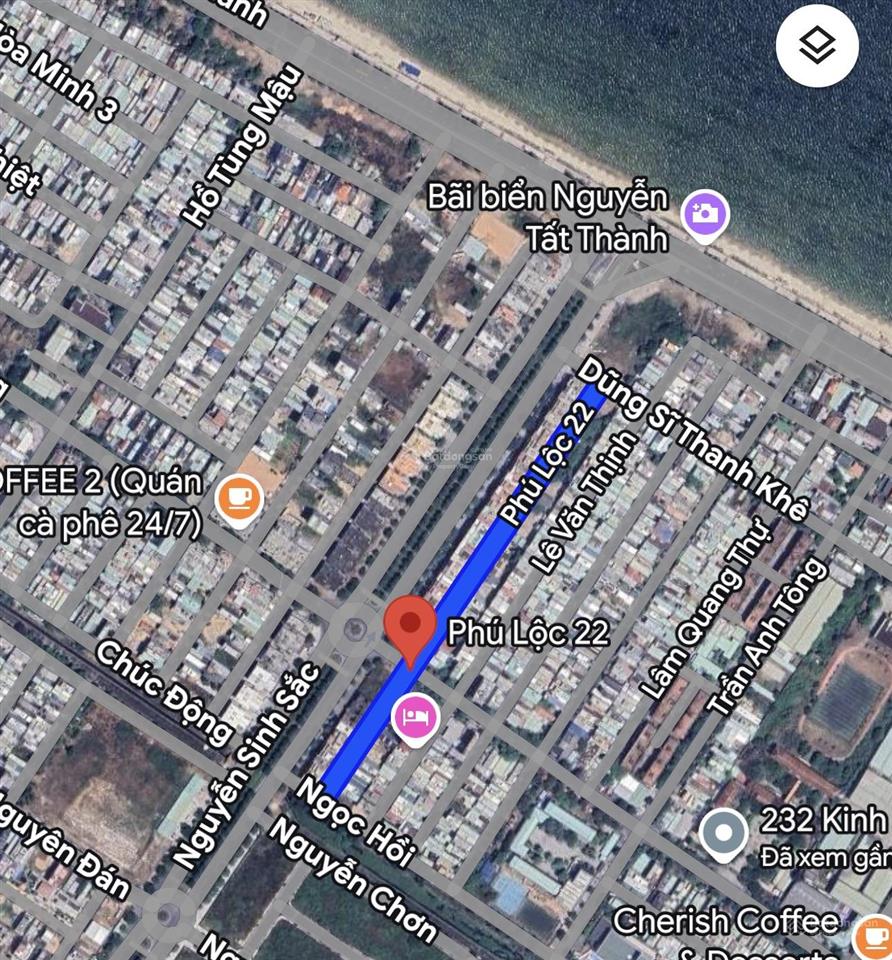 Đường 7m5 phú lộc 22, gần biển nguyễn tất thành. dt 102m2 ngang 7m. gả nhanh 7,x tỷ