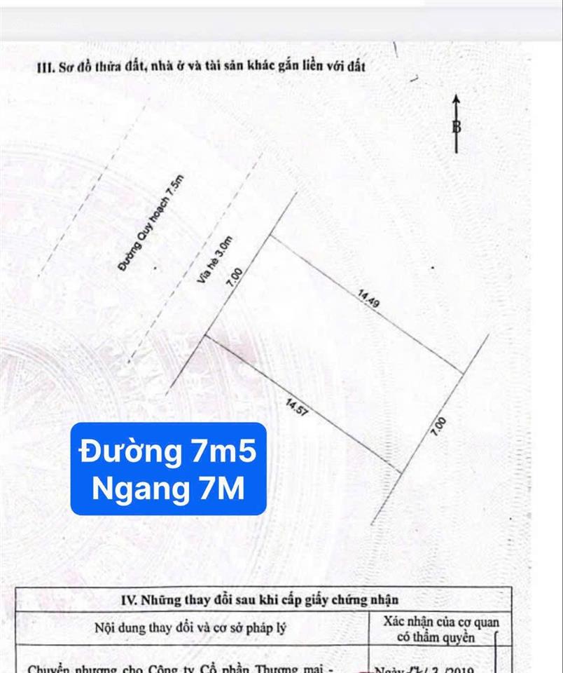 Đường 7m5 phú lộc 22, gần biển nguyễn tất thành. dt 102m2 ngang 7m. gả nhanh 7,x tỷ