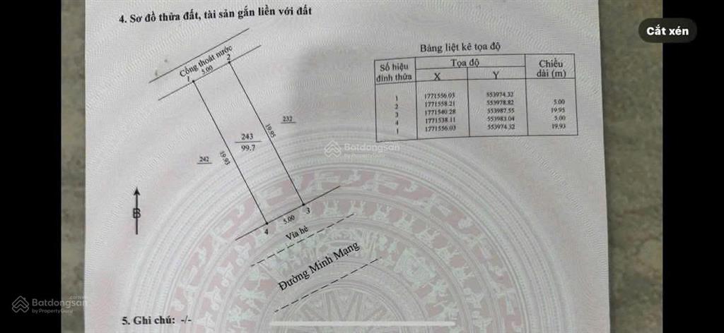 Cặp đất đường minh mạng, gần bãi tắm sơn thủy, dt 200m2 ngang 10m2 hướng tây nam, đường 33m