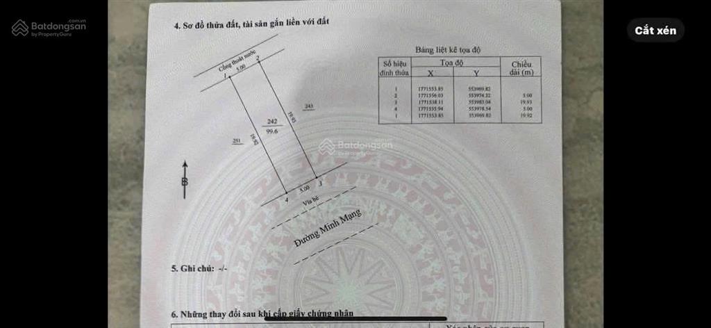 Cặp đất đường minh mạng, gần bãi tắm sơn thủy, dt 200m2 ngang 10m2 hướng tây nam, đường 33m