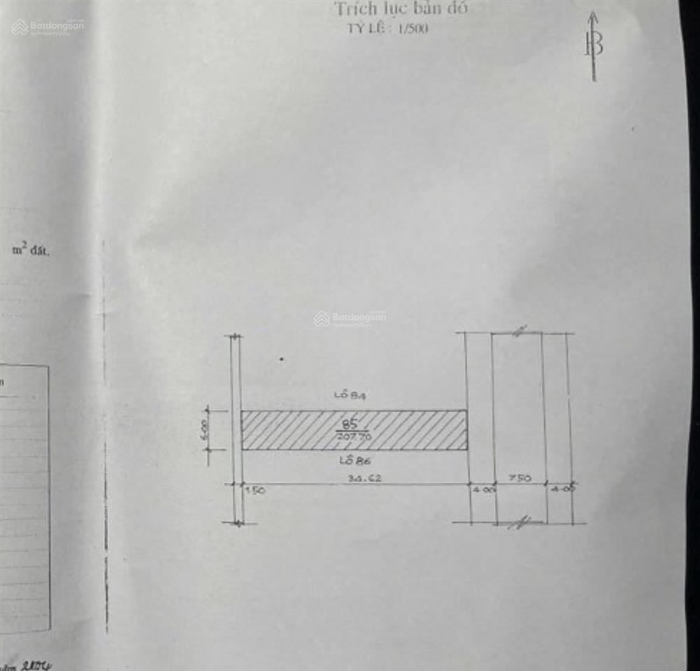 Đất đường 7m5 đặng chất. dt 208m2 ngang 6m. phù hợp xây căn hộ phòng trọ, gả nhanh 7,2 tỷ