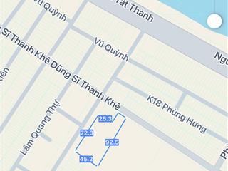 Đất đường 10m5 trần anh tông, gần biển nguyễn tất thành. diện tích 3528m2 ngang 72m