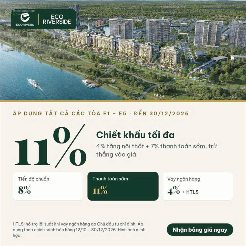 Mua nhà có cơ hội được bốc thăm trúng căn hộ, chiết khấu lên tới 11% ở trung tầng ecoriverside