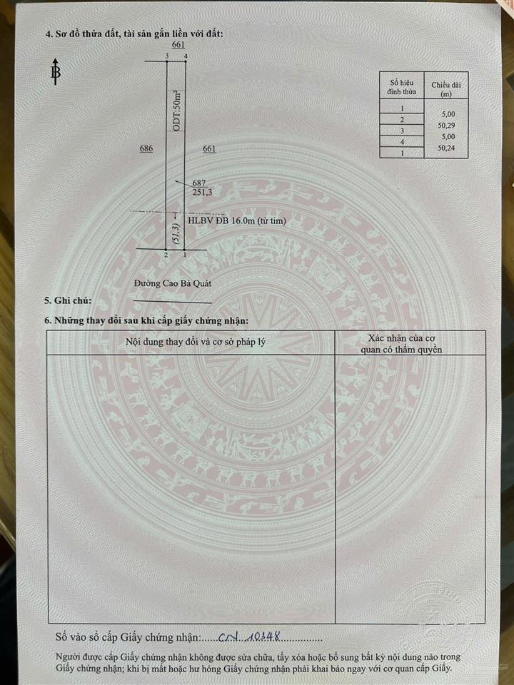 Còn lô chính chủ đường cao bá quát giá 850triệu,dt200m2 nằm ngay trung tâm chơn thành tp đồng nai.