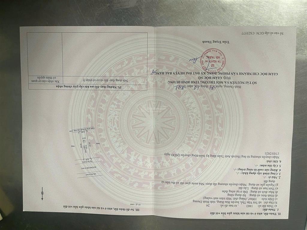 Bán đất trừ văn thố  bàu bàng  bình dương