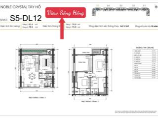 1 suất ưu đãi giá đợt 1 căn duplex view trọn sông hồng, cầu nhật tân noble tây hồ tầng đẹp giá tốt