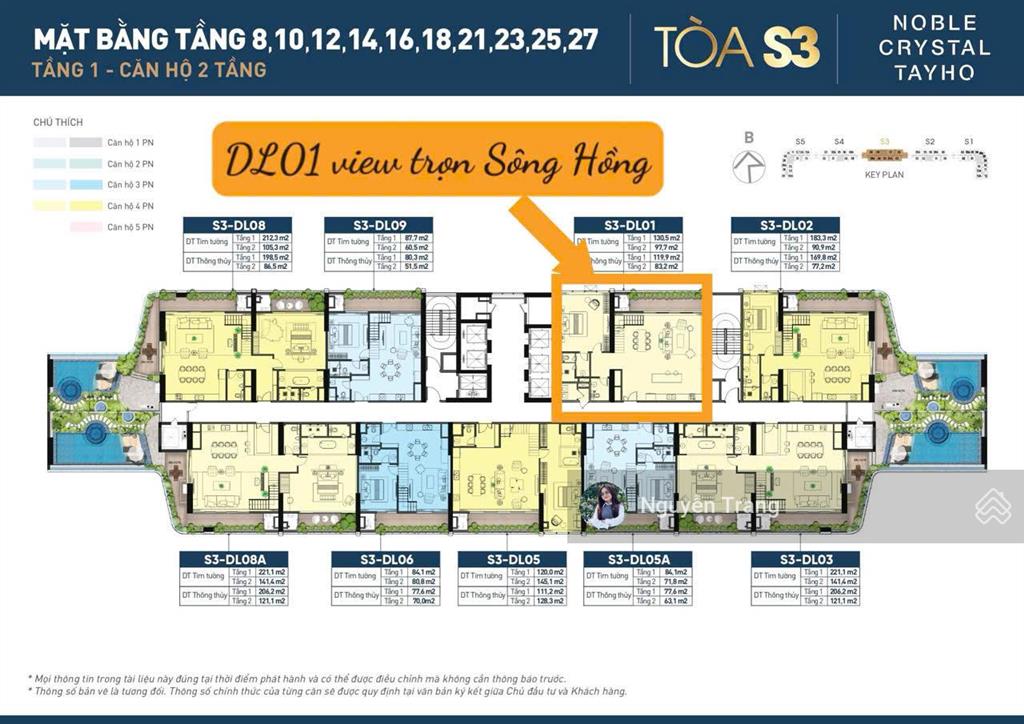 Duy nhất 1 căn duplex 4pn 227m2 view trọn sông hồng, cầu nhật tân giá đợt đầu noble tây hồ