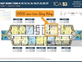 Duy nhất 1 căn duplex 4pn 227m2 view trọn sông hồng, cầu nhật tân giá đợt đầu noble tây hồ