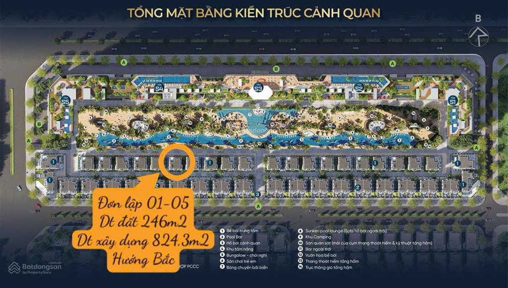 Căn dinh thự 246m2 mặt tiền 16m hướng ra biển hồ có bể bơi riêng,  0904 859 ***