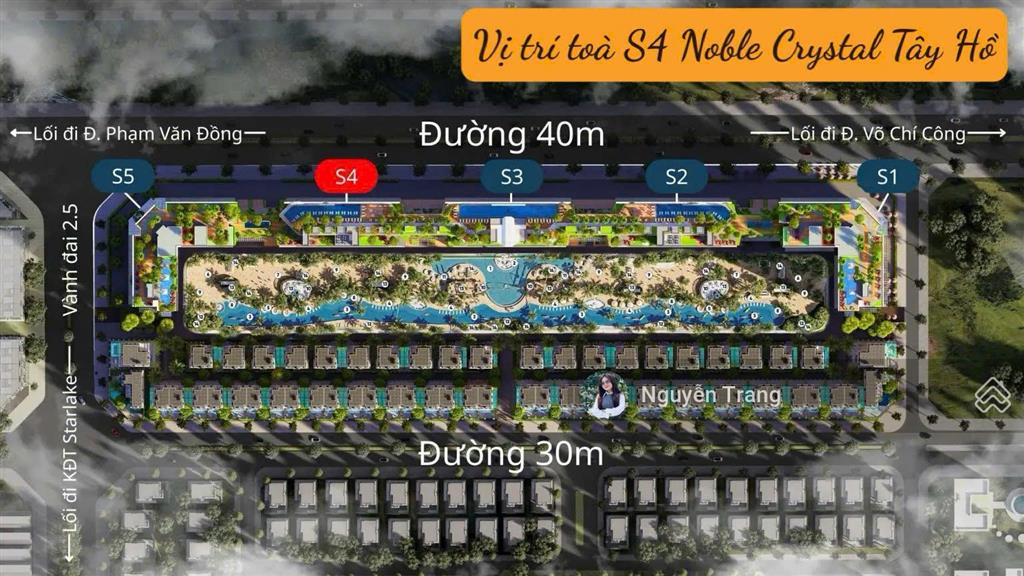 Duy nhất 1 căn 1pn đẹp nhất dự án 78,1m2 view chính diện biển hồ, cảnh quan noble tây hồ giá rẻ