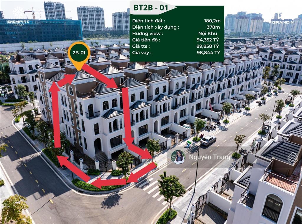 Duy nhất 1 căn góc giá tốt biệt thự gia by kita 180m2 hướng tây,  0904 859 ***