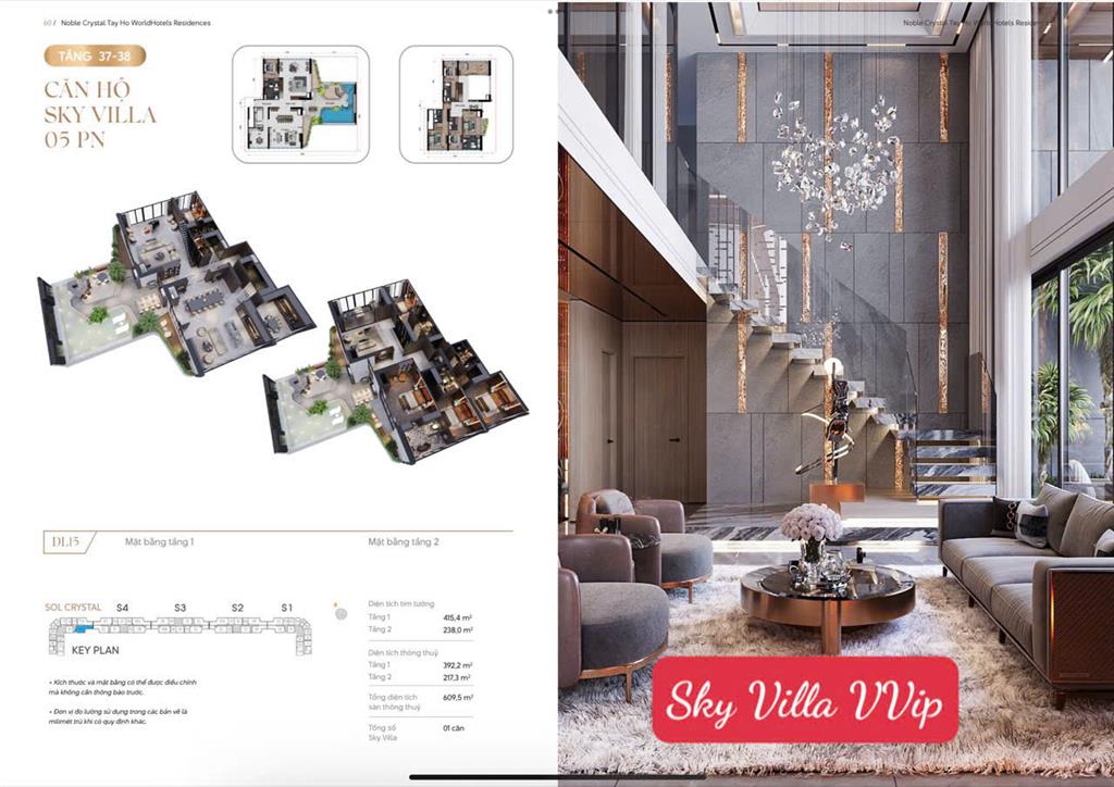 Căn ngoại giao vvip penthouse sân vườn duy nhất tại noble crystal tây hồ