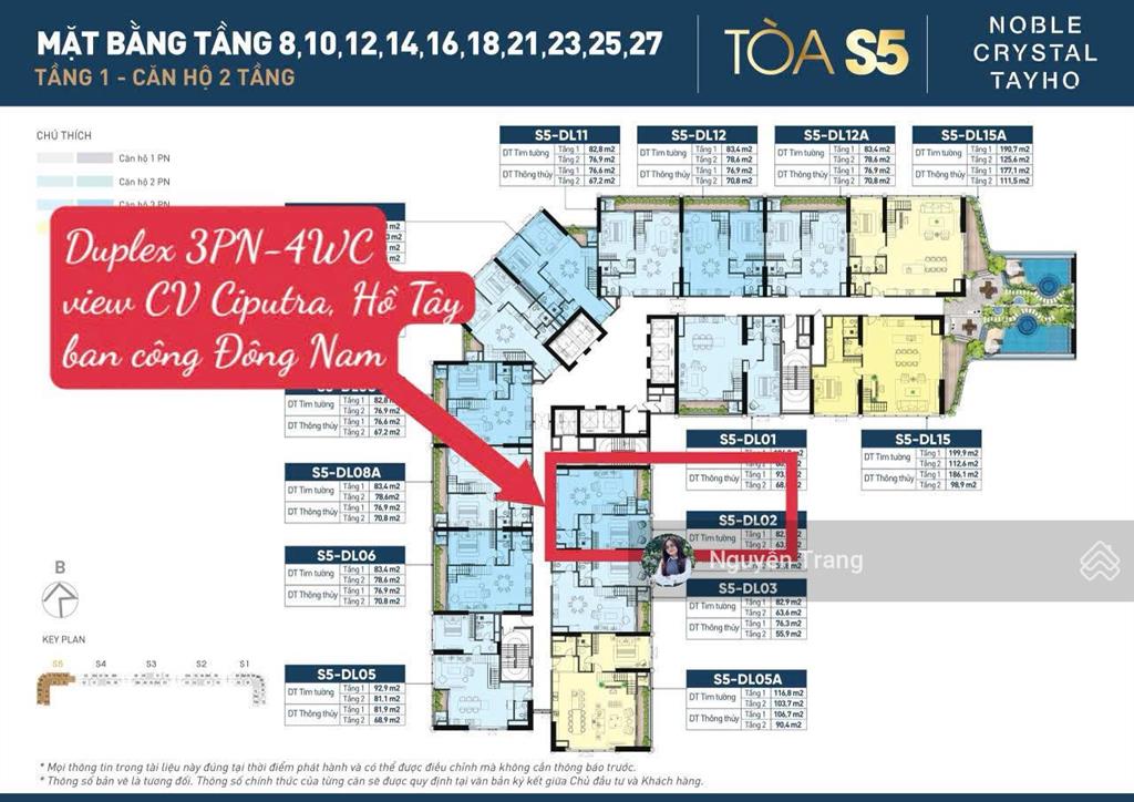 Bán duplex đông nam 132m2 hàng ng đợt 1 noble tây hồ, tầng đẹp ưu đãi cao