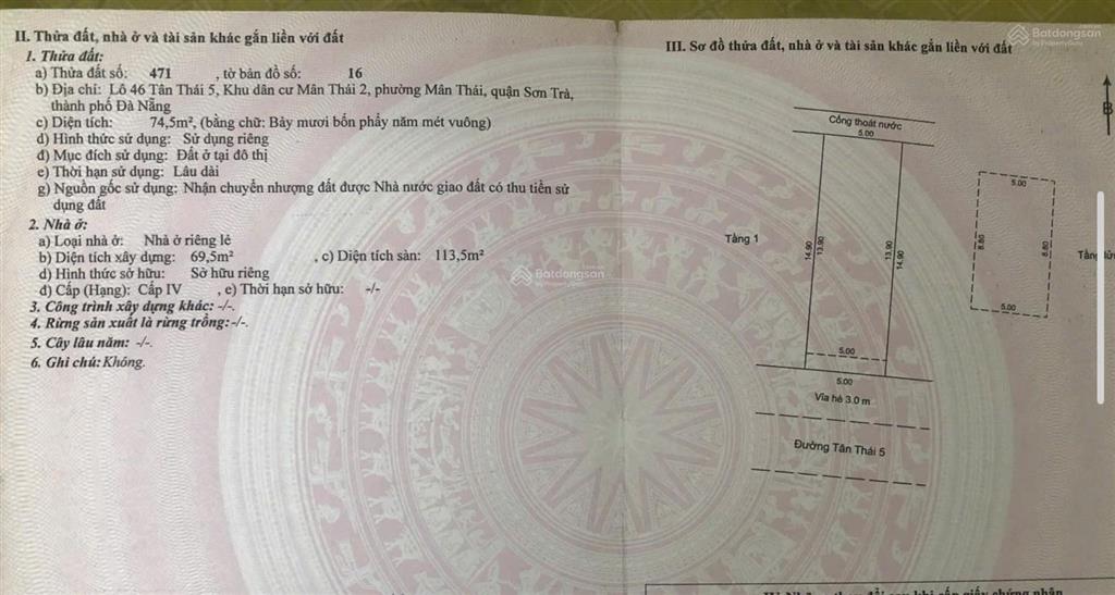 Bán nhà mê lửng tân thái 5  sơn trà, đà nẵng, sát đường nguyễn huy chương, kdc đông
