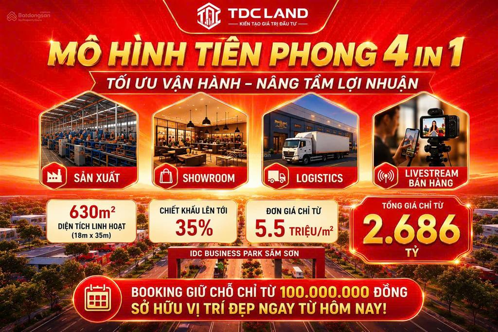 Đất nền làm kho xưởng, showroom trưng bày tại cụm công nghiệp sầm sơn giá chỉ 3.24 tỷ