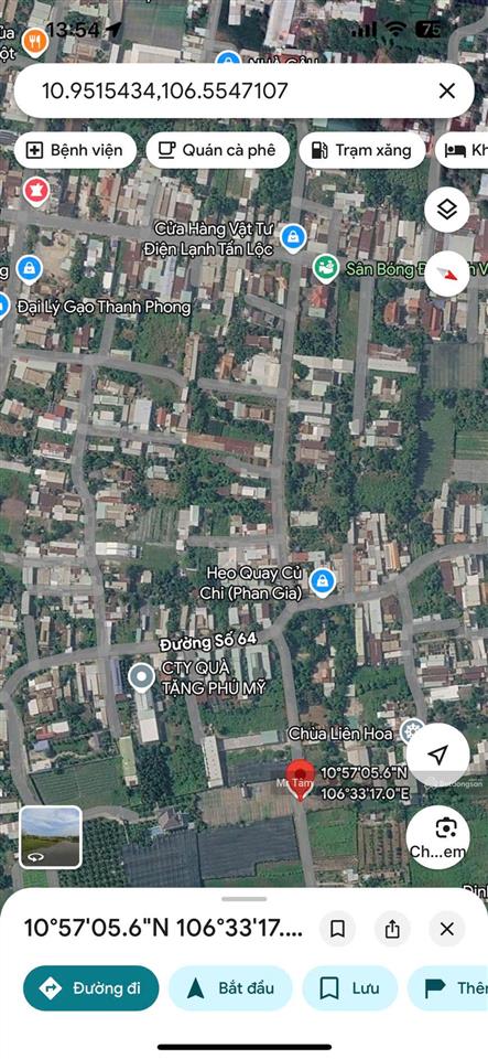 Đất củ chi! bán lô đất mt đường nhựa, dt 793m, có 200m thổ, xã tân phú trung