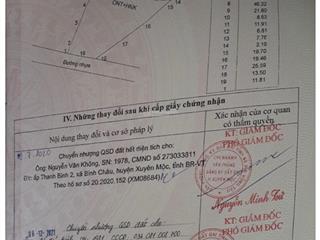 Bán đất khu vực suối khoáng nóng bình châu, nay thuộc thành phố hồ chí minh