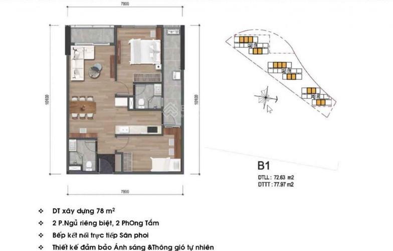 Sẵn sổ, bán căn hộ 2pn, 2wc  78m2 tháp mp7 mizuki park nhật bản cđt nam long